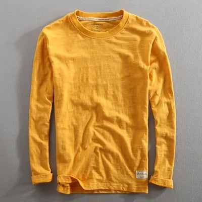 Men's Vintage Bamboo Cotton Long Sleeve T-shirt