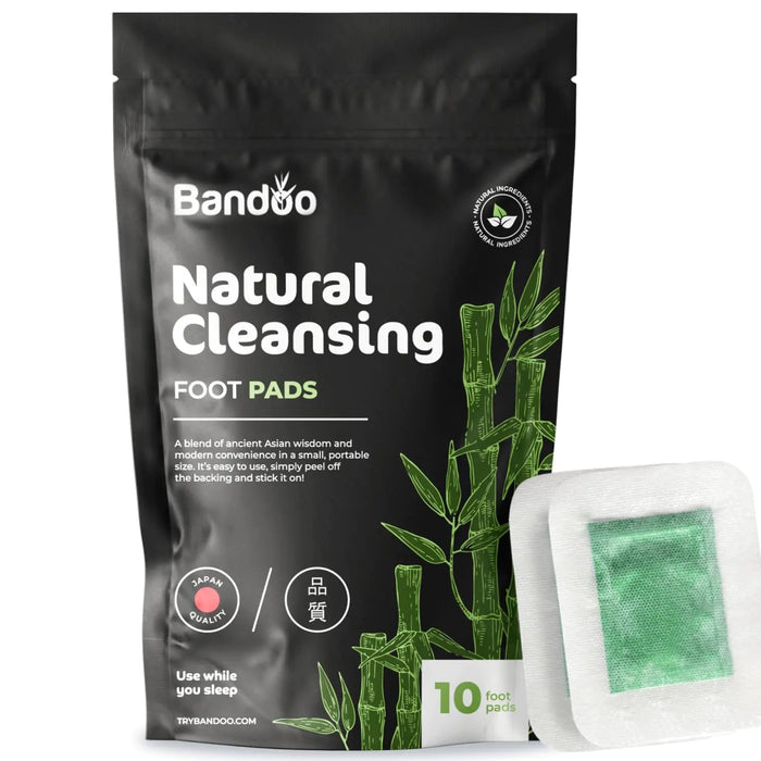 Bandoo Original Deep Cleansing Foot Pads | Rana Pads | Premium Natural Bamboo Foot Pads | Japanese Foot Pads | Cleanse, Moisturize & Energize | for Men & Women | 10 Pads Pack of 1 (10 pads)